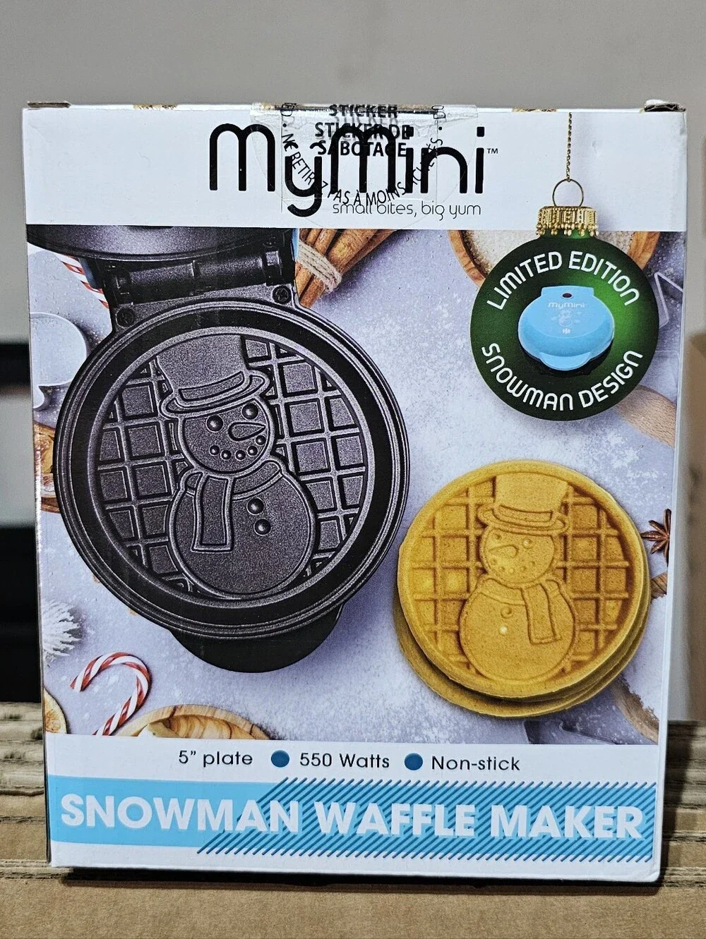 MyMini Snowman Waffle Maker - Blue Accents